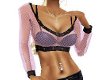 Pink and Black Mesh top