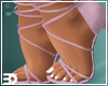 Pink Tie Open Toe Heels