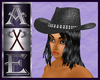 X Cowgirl Hat w Blk Hair