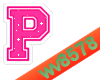 The letter P (Pink)