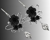 L! Black Flower Earrings