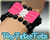Pink  Black Bow Bracelet