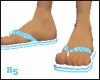 X5 Blue/White Flip Flops