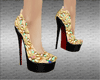 sexy dimond gold shoes