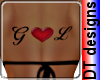 G heart L back tattoo