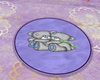 round teddy rug purple
