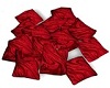 red silk pillows