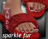 Fuzzy Red Slippers