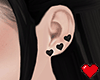 Hearts Earrings - Black