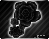 *J Black hair roses