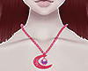 Moon necklace pink