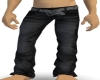 Black open front pants