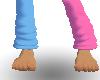 pink and blue legwarmers