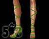<5^8> Green Sandals