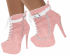 Soft pink leather boots