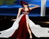 red white long dress
