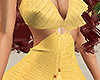 Yellow crochet dress.