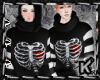 |K|Sweater Heart Bones M