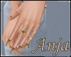 Nails with rings Gold