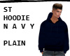 ST HOODIE NAVY PLAIN
