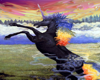 black unicorn sunset
