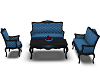Blue Knight Sofa Set