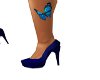 Blue Butterfly leg tat/l