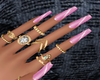 Pink Nails + Rings