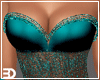 Teal Satin Gem Dress