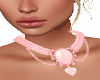 Pink w Heart Necklace