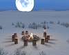 snowy campfire vista