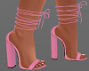 H/Pink Lace up Heels