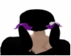 Black hair purple bows F
