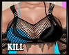 Fishnet Black L Blue