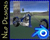 Blue chopper bike