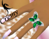 ¤C¤Green butterfly ring