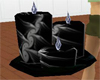 black swirled candles