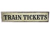 Wooden Train Ticket Sign