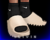 Beige Slide Black Socks