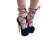 Blue Lace-up Heels