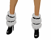 Black N white fur boots