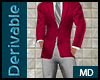 Man Full Suit Red Gray