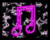 Neon Pink Music Notes