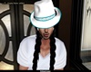 White N Teal Mafia Hat