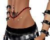 red & blk belly chain