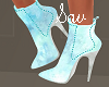 Sky Blue Leather Boots