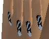 Zebra Glitter nails