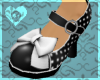 Black Dotty Bow Shoes