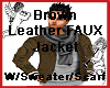 Brown Leather F Jacket