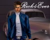 DARK BLUE LEATHER JACKET